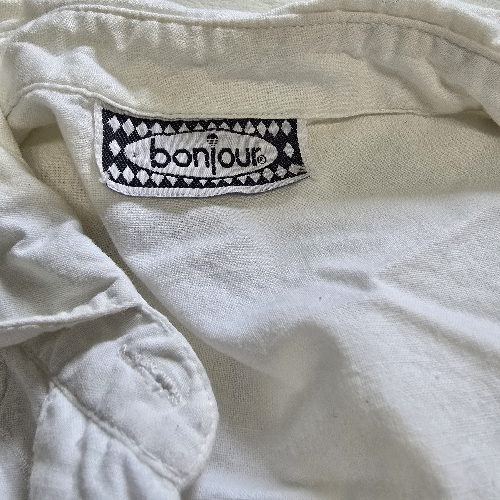 Vintage Bonjour White Button Top Fringe Embroidered Cowgirl Western Festival