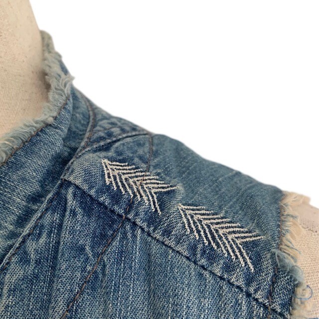 Cruel Girl Denim Vest XXL Embroidered Western Boho Cowgirl Chic Country Concert