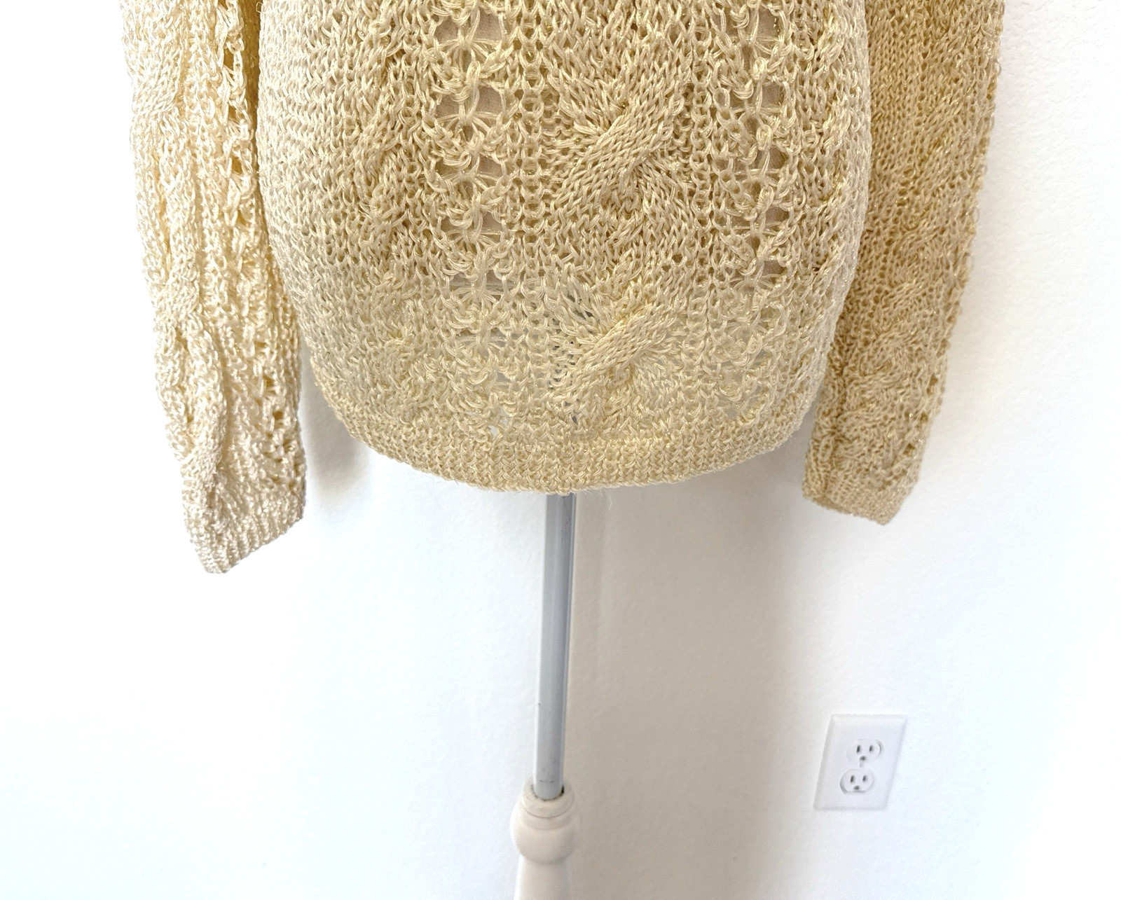 1990s Tunic Length Open Weave Designer Sweater