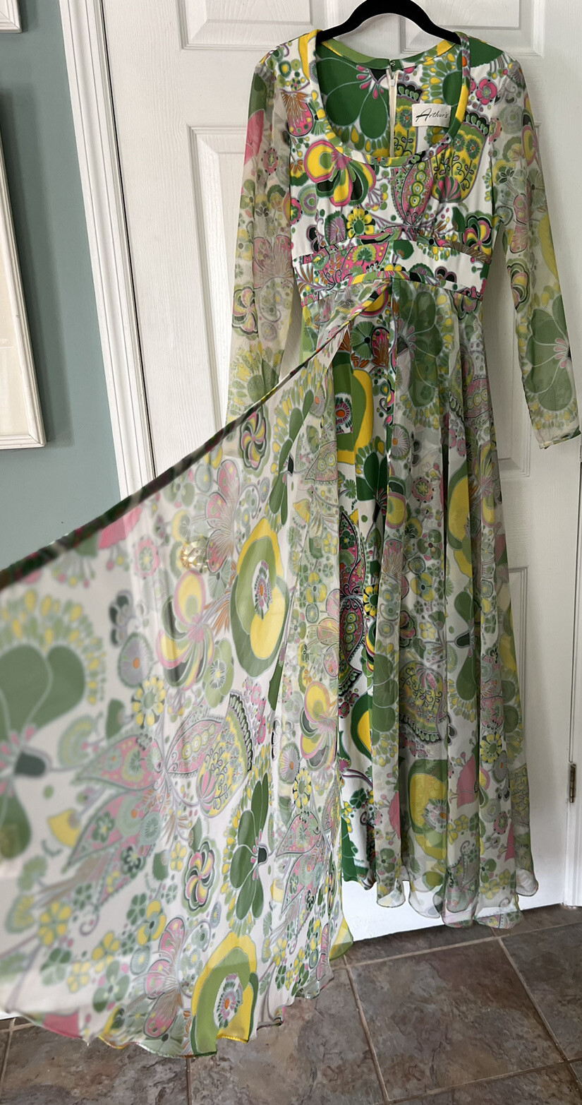 Vintage Arthur’s 60’s 70s Long Floral Dress Mod