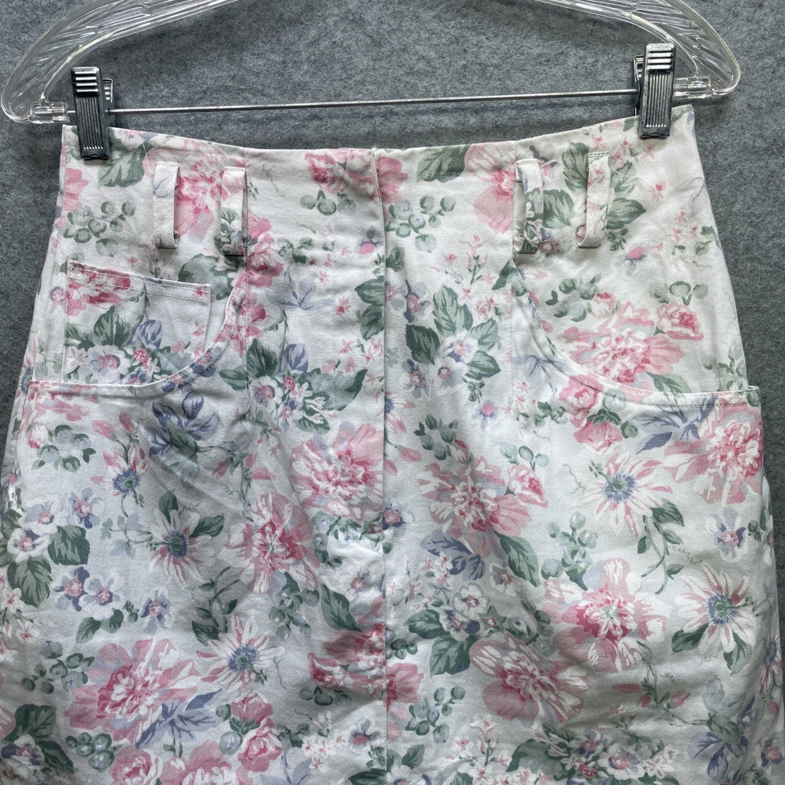 Vtg Y2K BEST American Clothing Co Women 9/10 Pastel Floral Pink Skirt High Waist