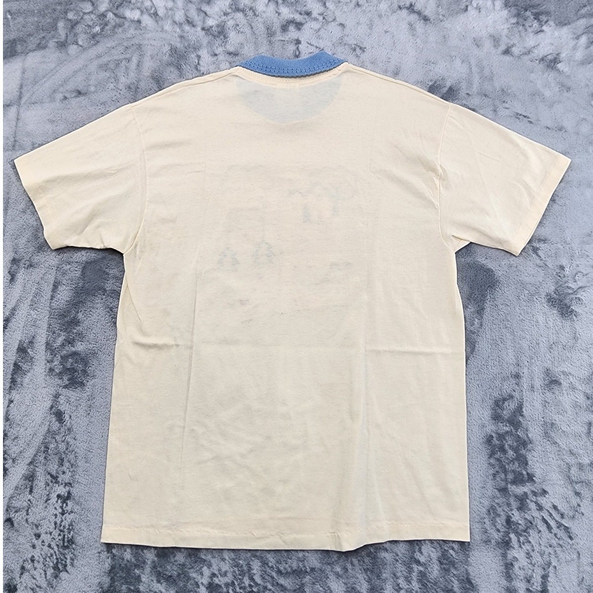 Vintage 90s Valerie Sockwell Top Womens XL Yellow Blue Embroidered Collared Tee