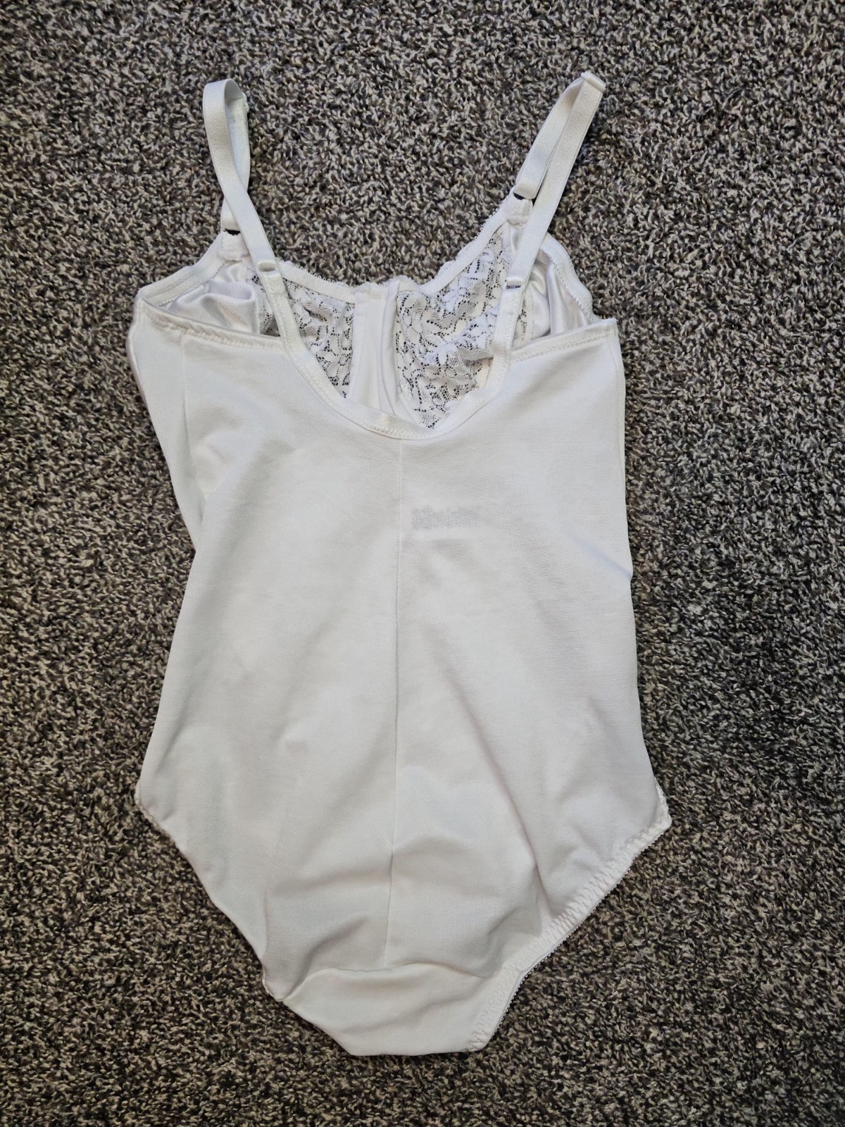 Vintage Sears Lace Shaping Bodysuit White 36C