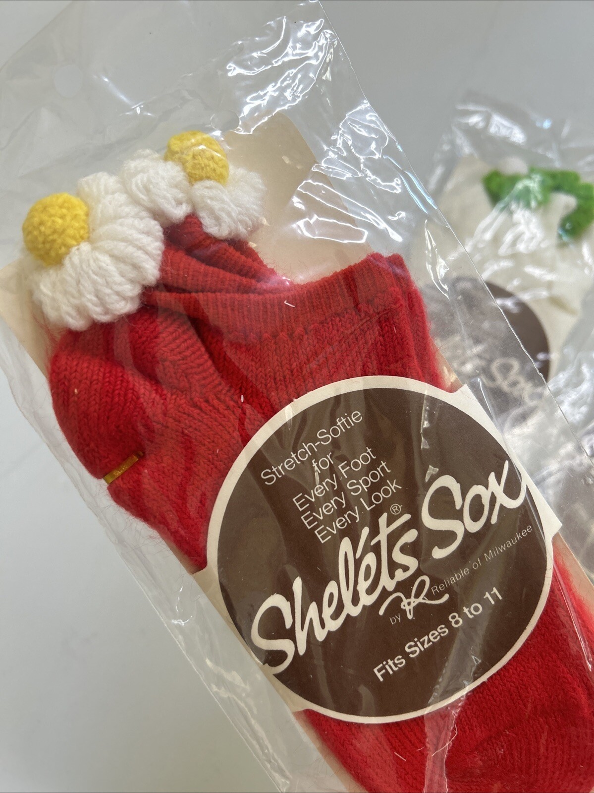VTG Orlon Bootie Socks NOS Deadstock 8-11 Flowers Tassel Shelets Reliable 70s