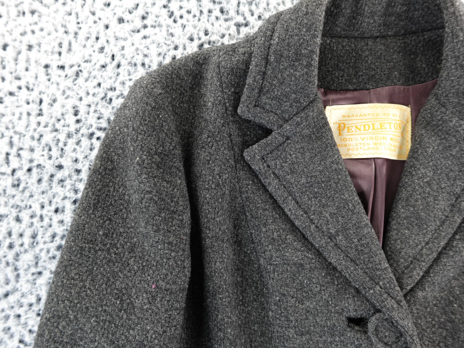 Vintage 1950s Pendleton 100% Virgin Wool Charcoal Gray Town Coat Women’s Sz M