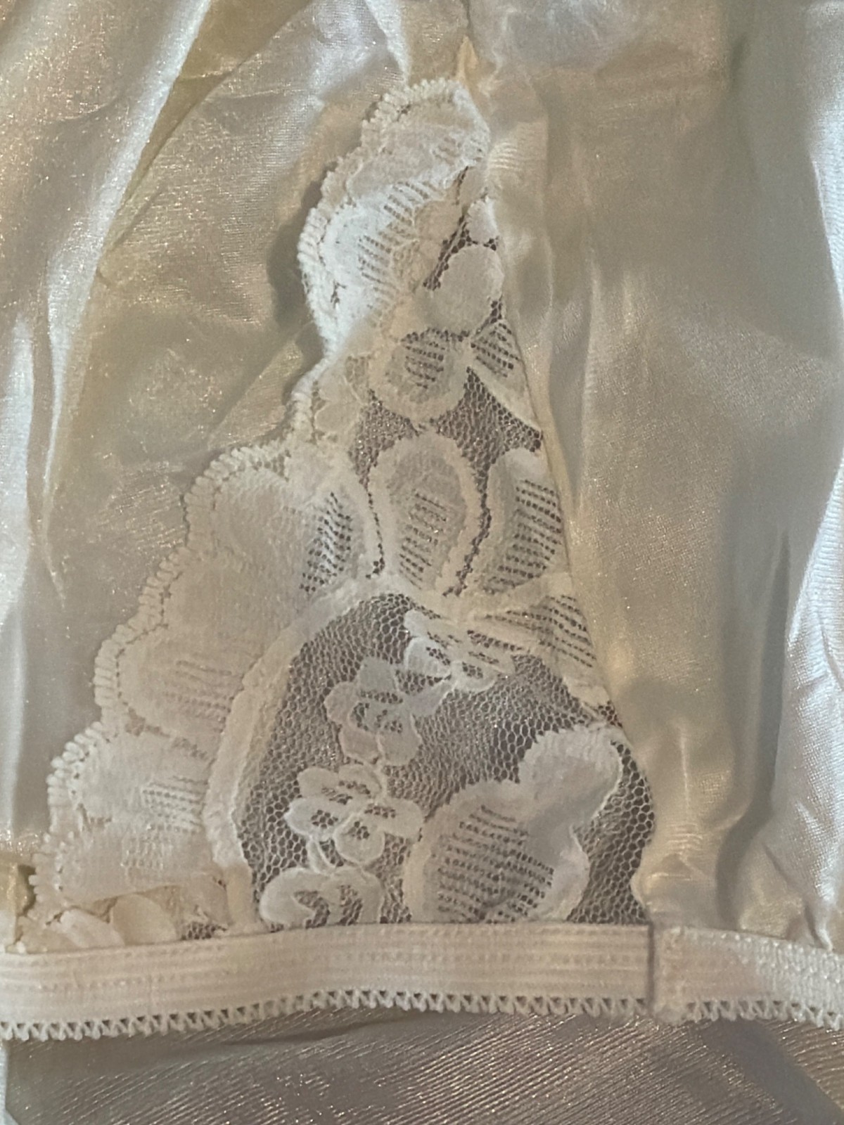 Vtg Vanity Fair 13801 Candleglow Nylon Brief Granny Panties Lace Sz10/3XL NWOT