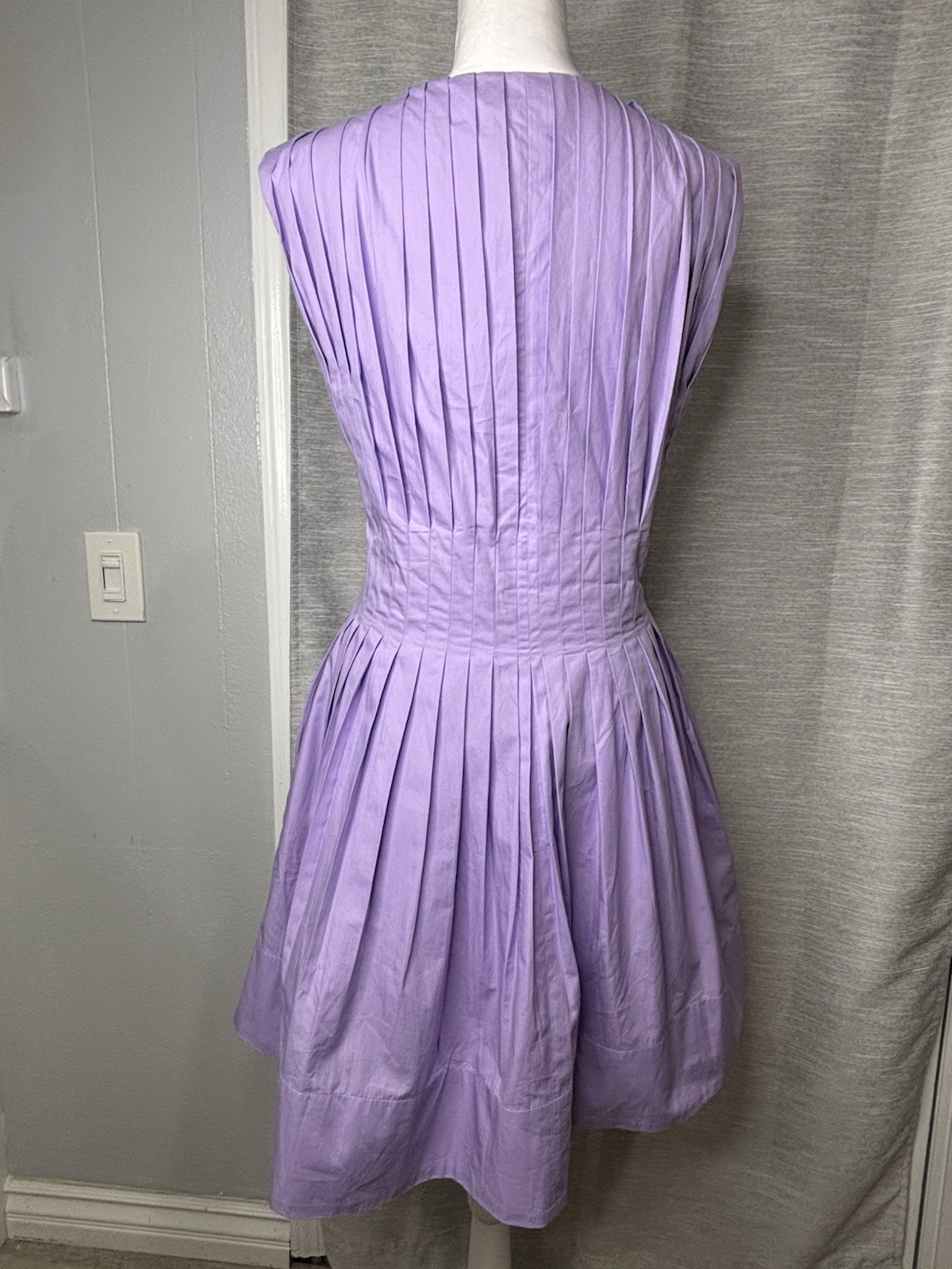 BR Lavender Pleated V Neck Mini Dress Women’s