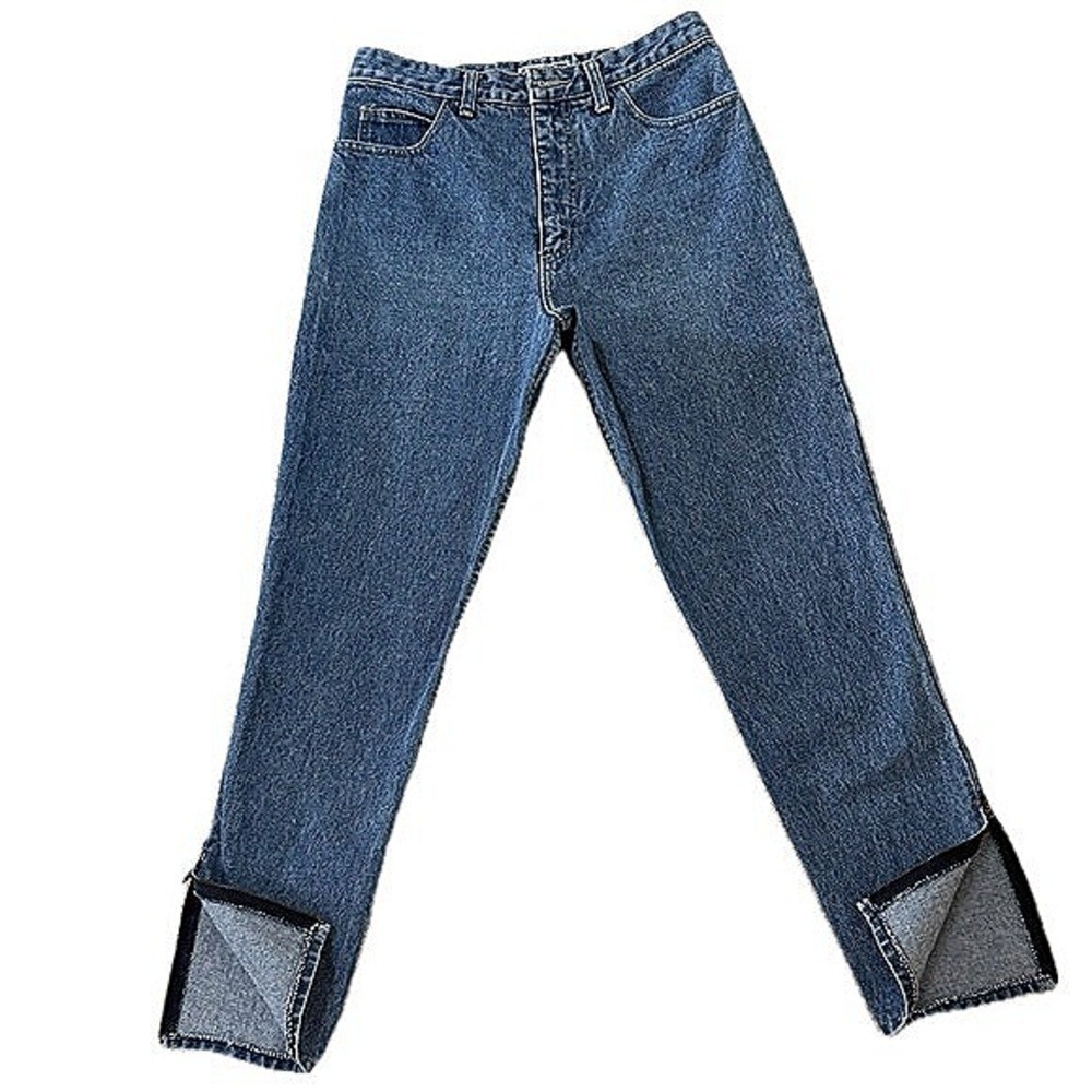 👖🛼 GEORGES MARCIANO for GUESS Tapered Blue Ankle-Zip Jeans | Vintage 80s Sz 30