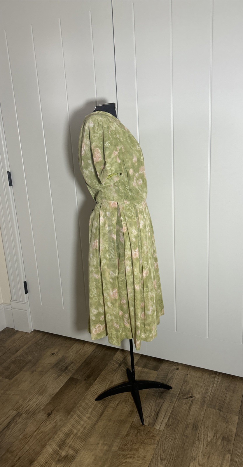 Vintage 1950’s Jean Lang Original Green Floral Print Dress