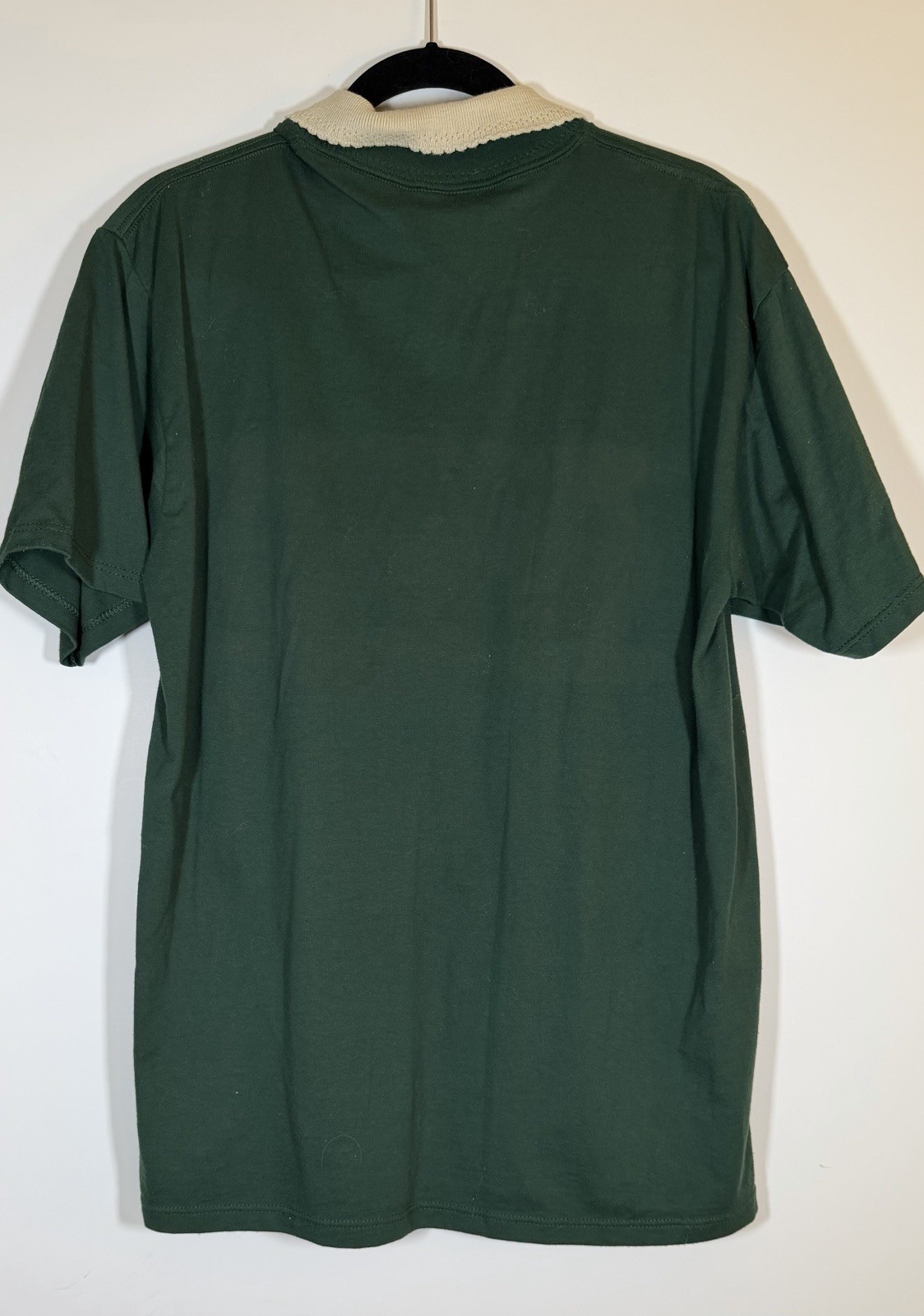 Vintage 90s Jerzees Cows Sheep Cottagecore pointelle collared green tshirt L