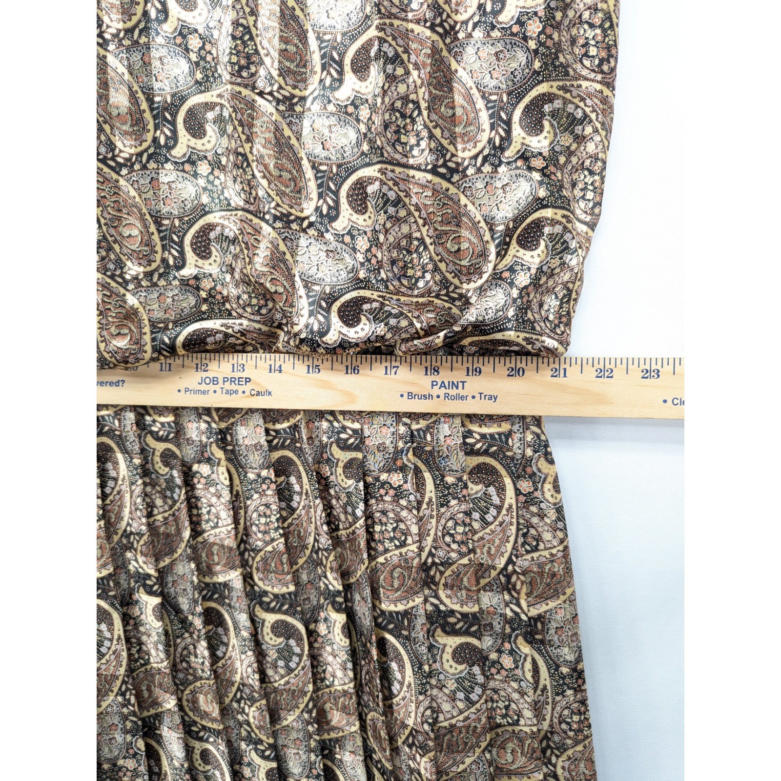 Vintage Damon Dress Womens 20WP Paisley Pleated Blouson Midi Dress ILGWU USA