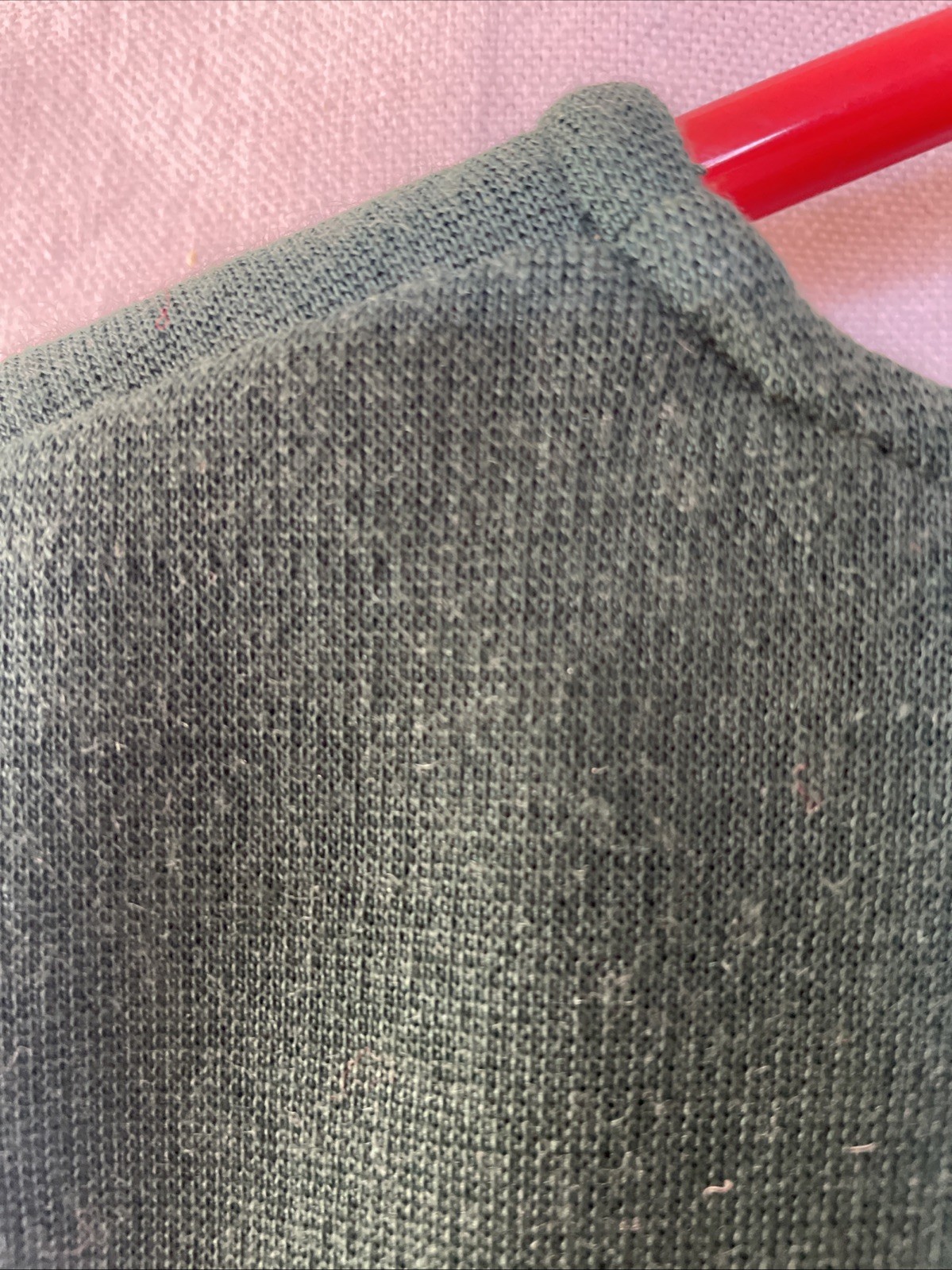 VTG Vest Women’s M Dark Green Knit Wood Buttons Boho Grannycore Peasant Academia