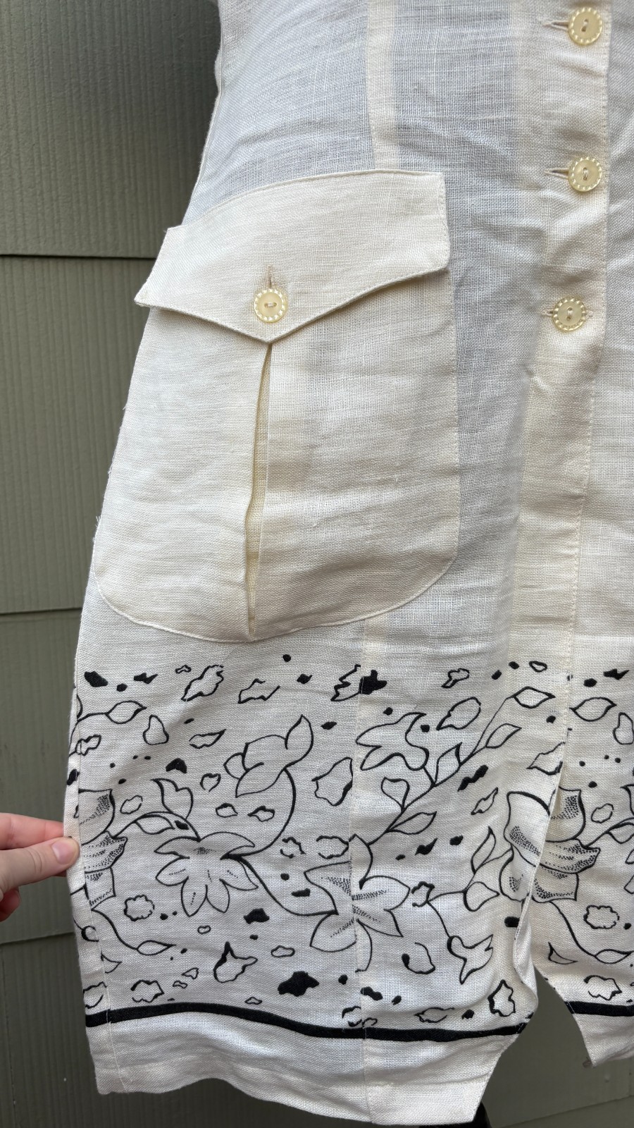 vintage ALMA 70s 80s Italian Linen Floral Summer Career Cocktail Wiggle Dress