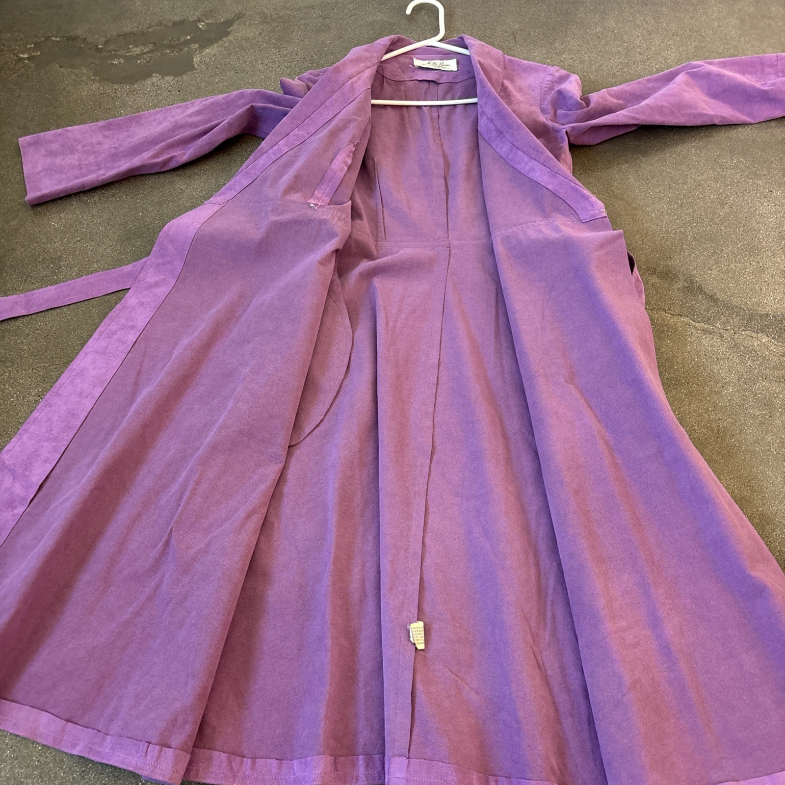 Vintage 70’s Mollie Parnis Purple Ultra Suede Trench Coat S/M