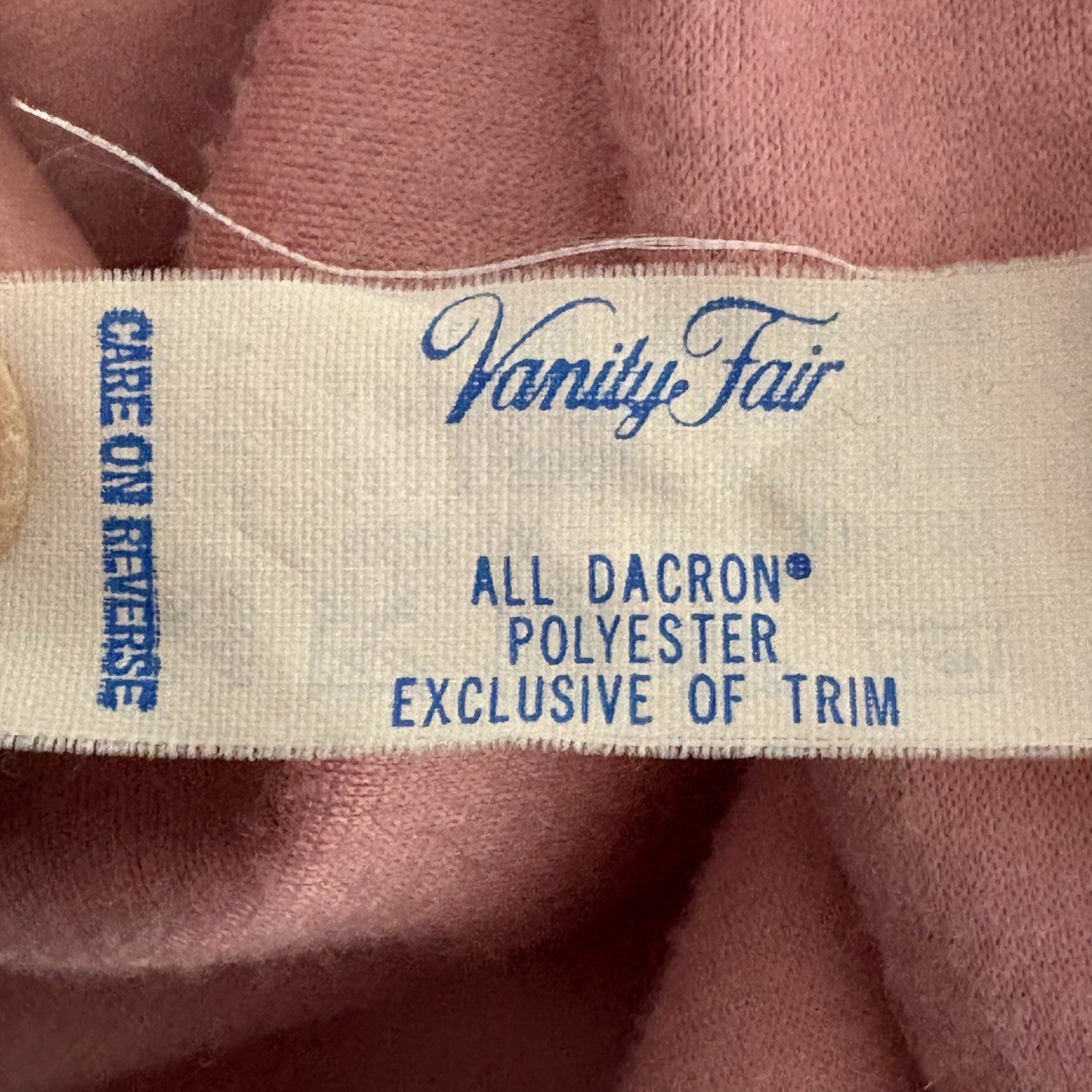 Vtg Vanity Fair Sz S Dacron Polyester Robe Pink Zipper Lounger Pocket Grannycore