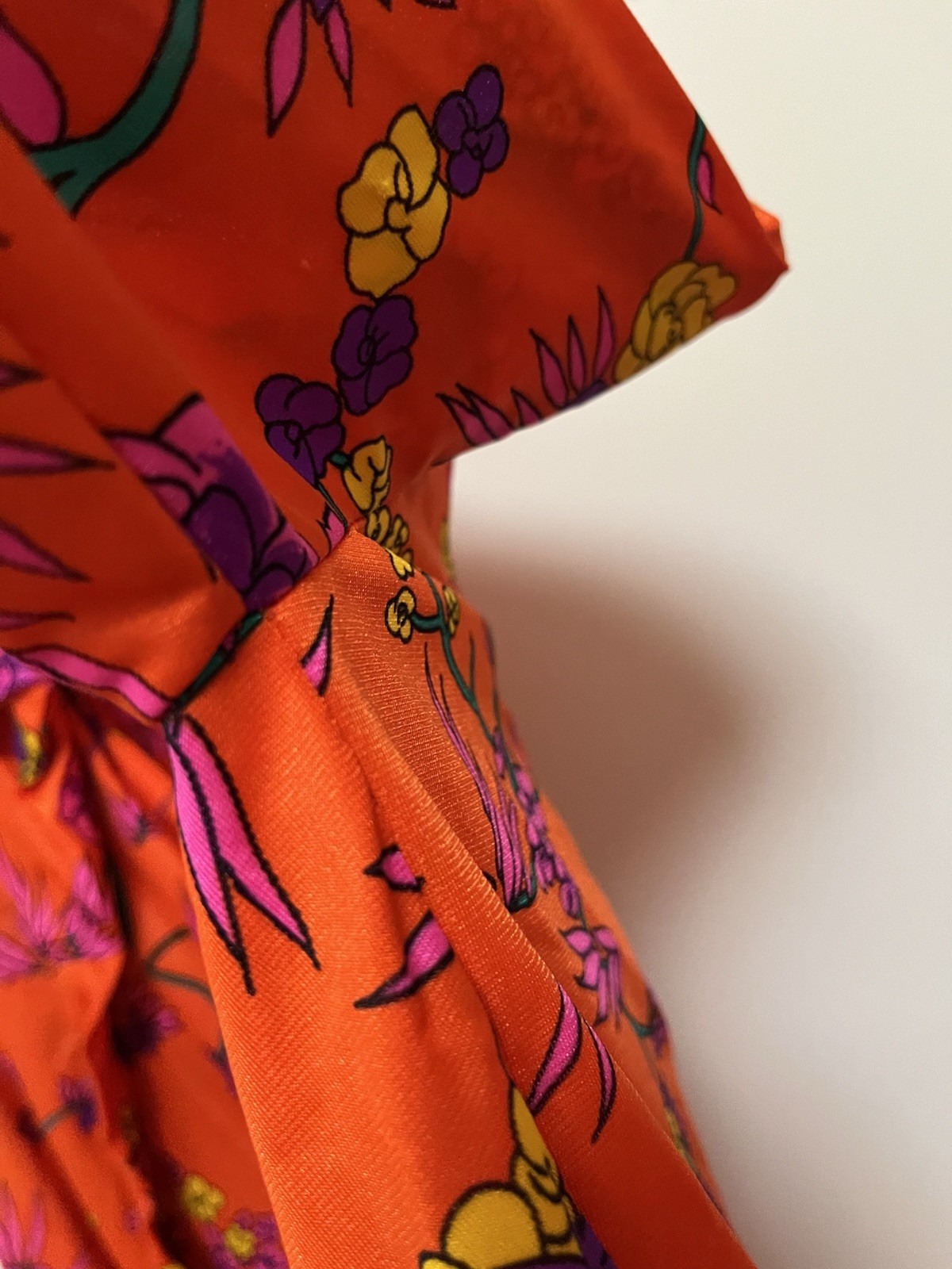 Vintage The Kollection 2 Pc Dress & Jacket Poly 1960-1970’s SZ Small Orange