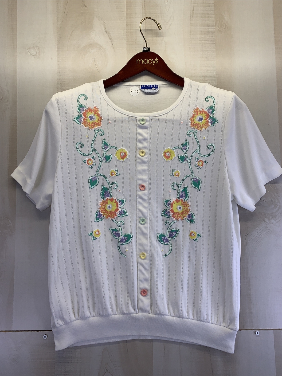 Vintage 1980-90s Cape Cod Sportswear Single Stitch Womens Top Made In USA-7368