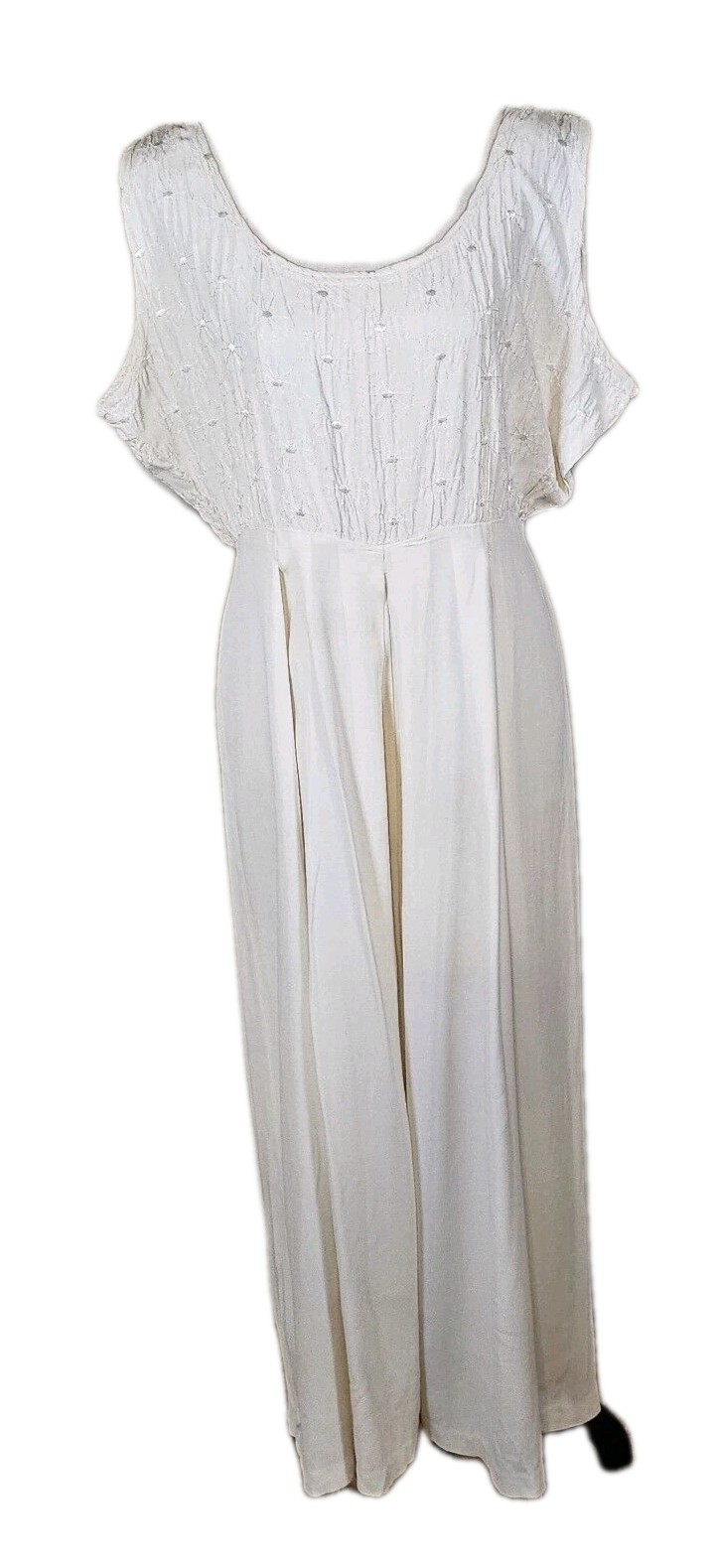 Vintage Jeffery& Dara Petite By Linda Hutley SZ 8 White Wedding Palazzo Jumpsuit