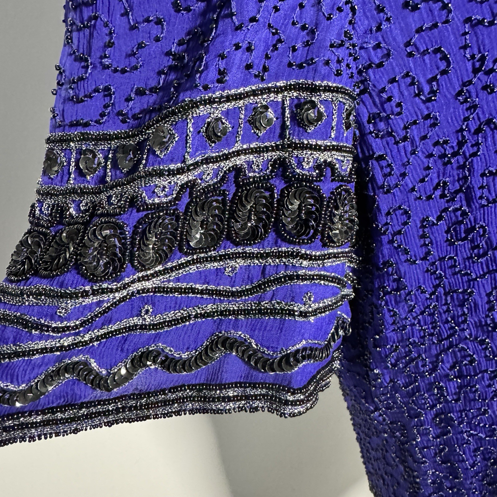 Vintage Camille Marie Purple All over Beaded Top Size XL