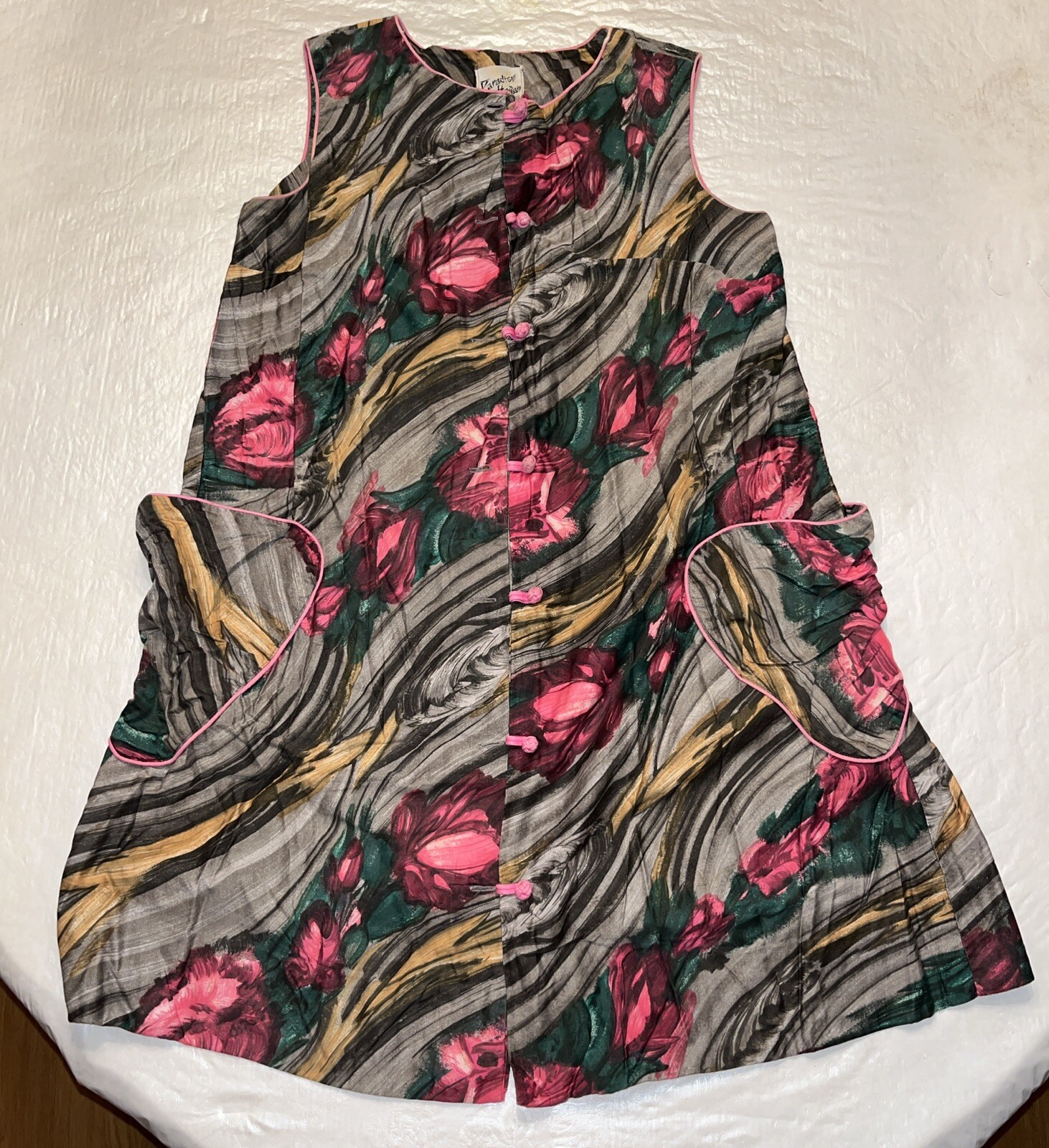 vtg 1960s Paradise Hawaii made in Honolulu floral dress all over print aop women