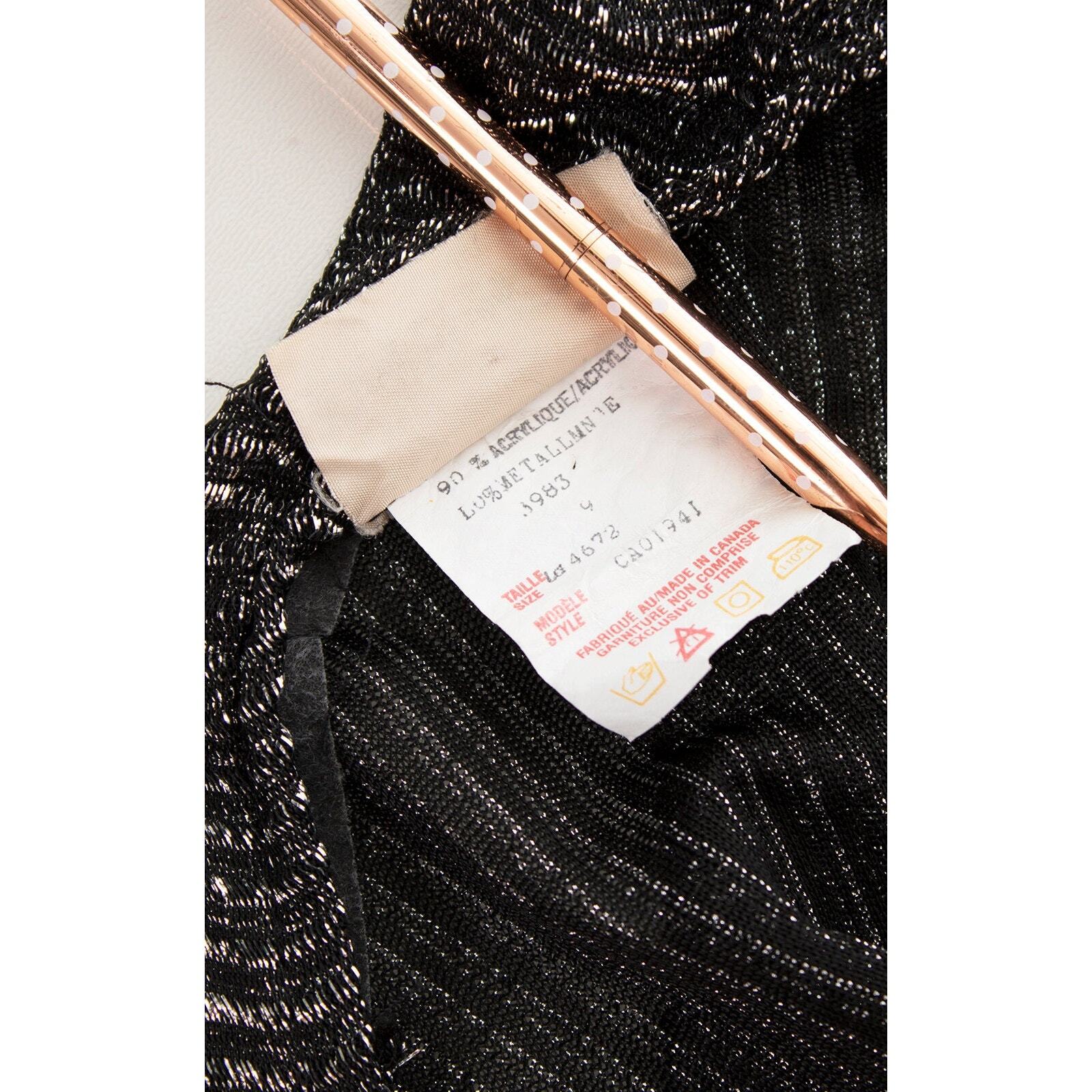 Vintage 1980s Party Dress 80s Metallic Black Silver Travilla Pleated Cocktail