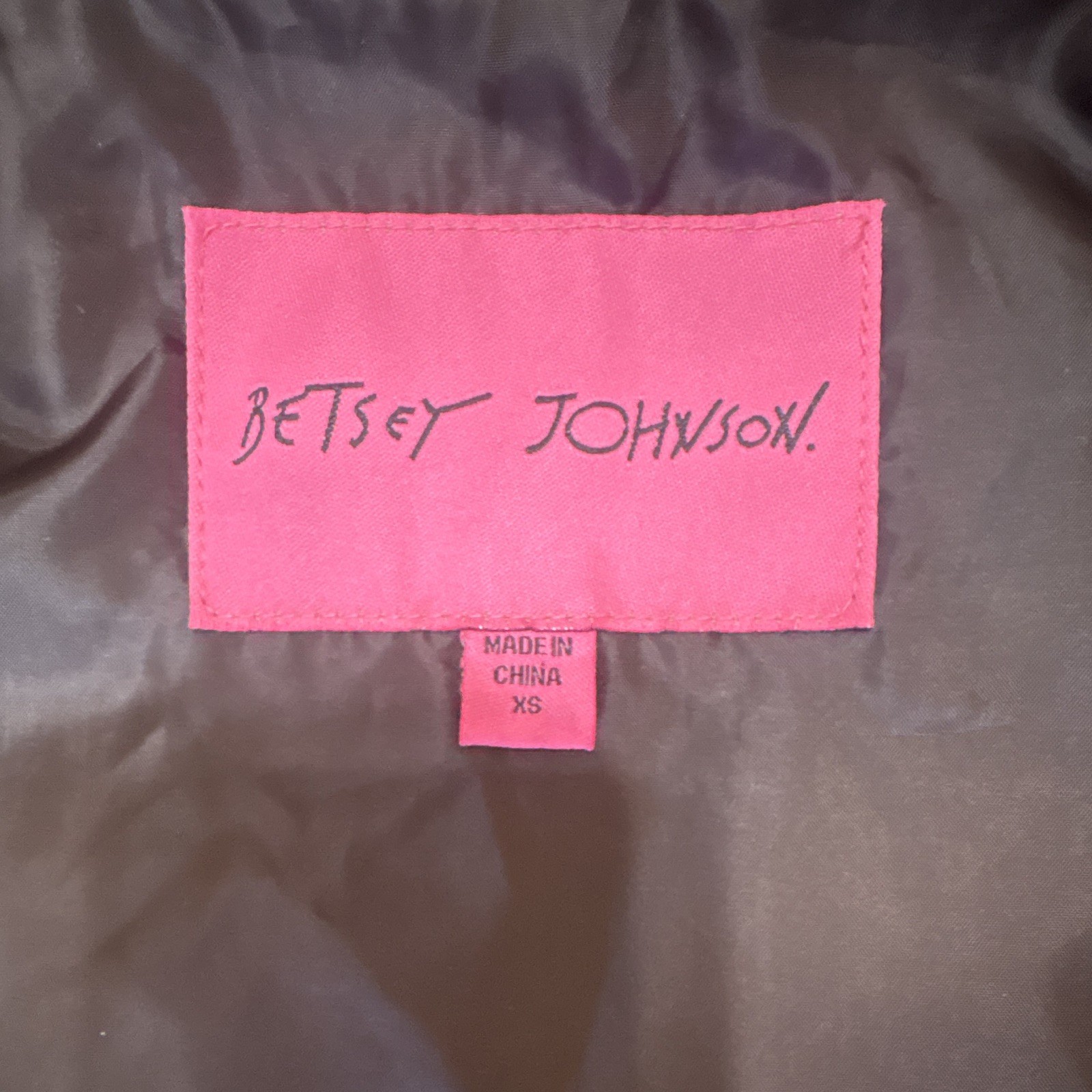VTG Betsey Johnson Striped Faux Fur Vest Brown Tan Boho Retro Pink Label Sz M