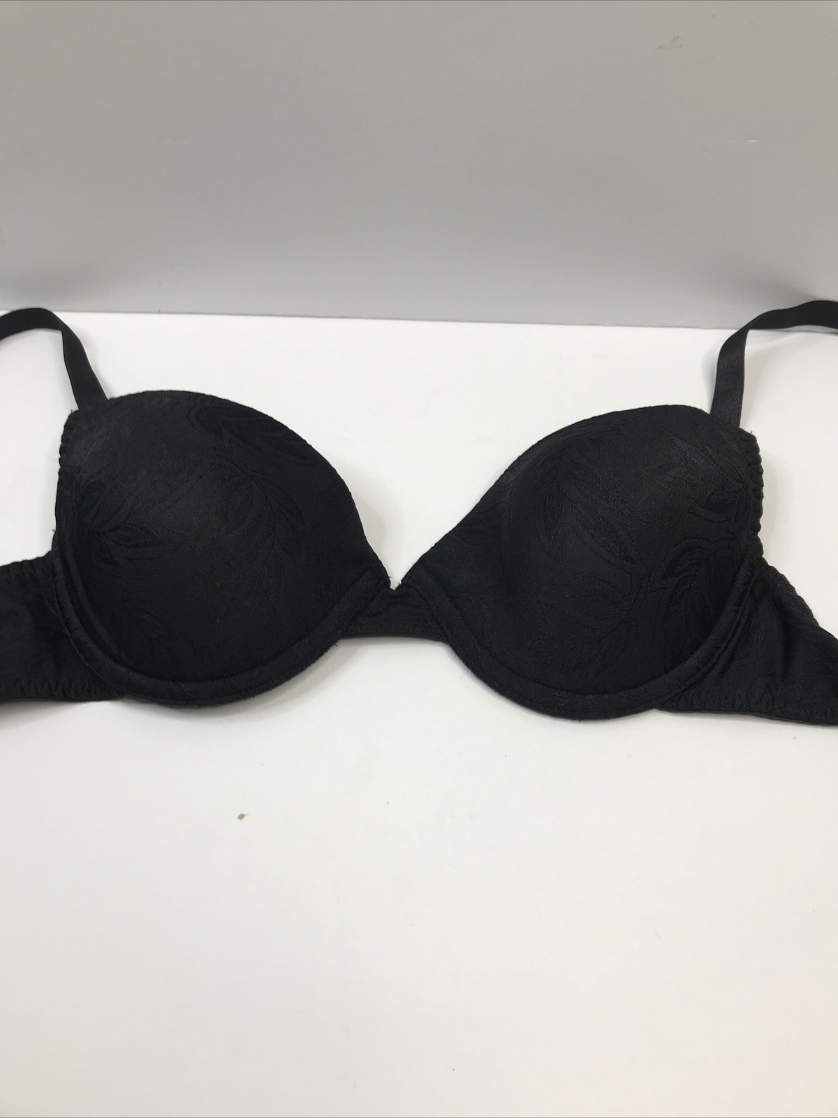 Vintage 1990s Vanity Fair Womens Sz 36A Black Padded Bra Style 75-299