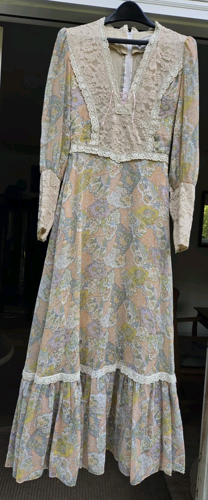 Vintage 70s Young Innocent By Arpeja Maxi Prairie Hippie Boho Dress Small Sz 2/4
