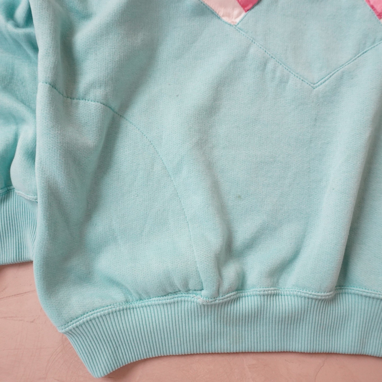 Bold Spirit Vintage 90s Colorblock Quarter Zip Pullover Teal Purple Pink Large