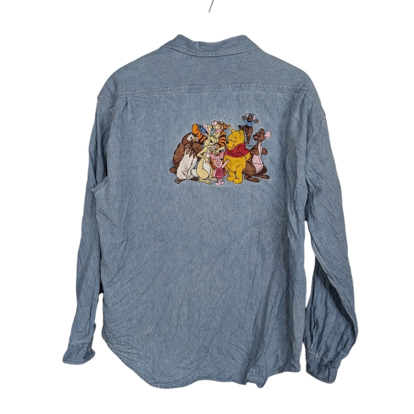 Vintage 90s Disney Store Winnie The Pooh Embroidered Denim Shirt Size XL