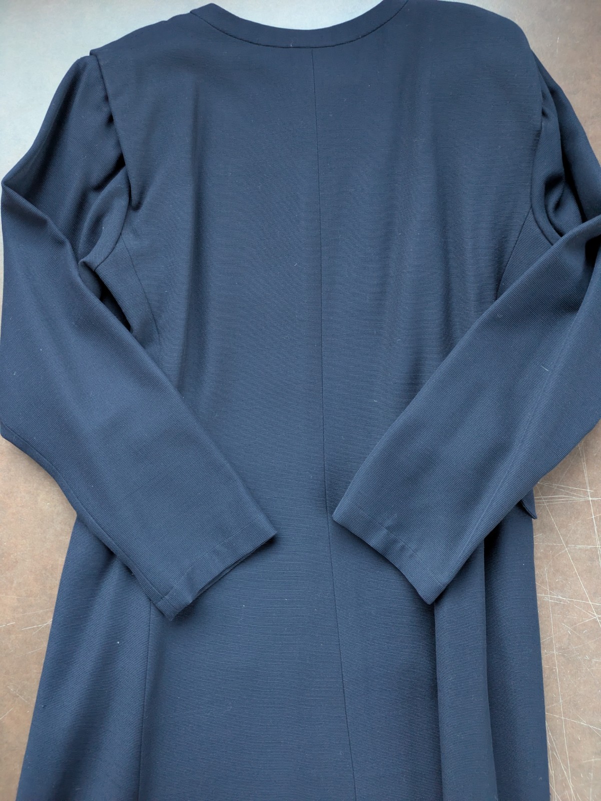 Vintage 1980s Yves Saint Laurent Rive Gauche Tunic Dress Navy Blue S/M VGUC