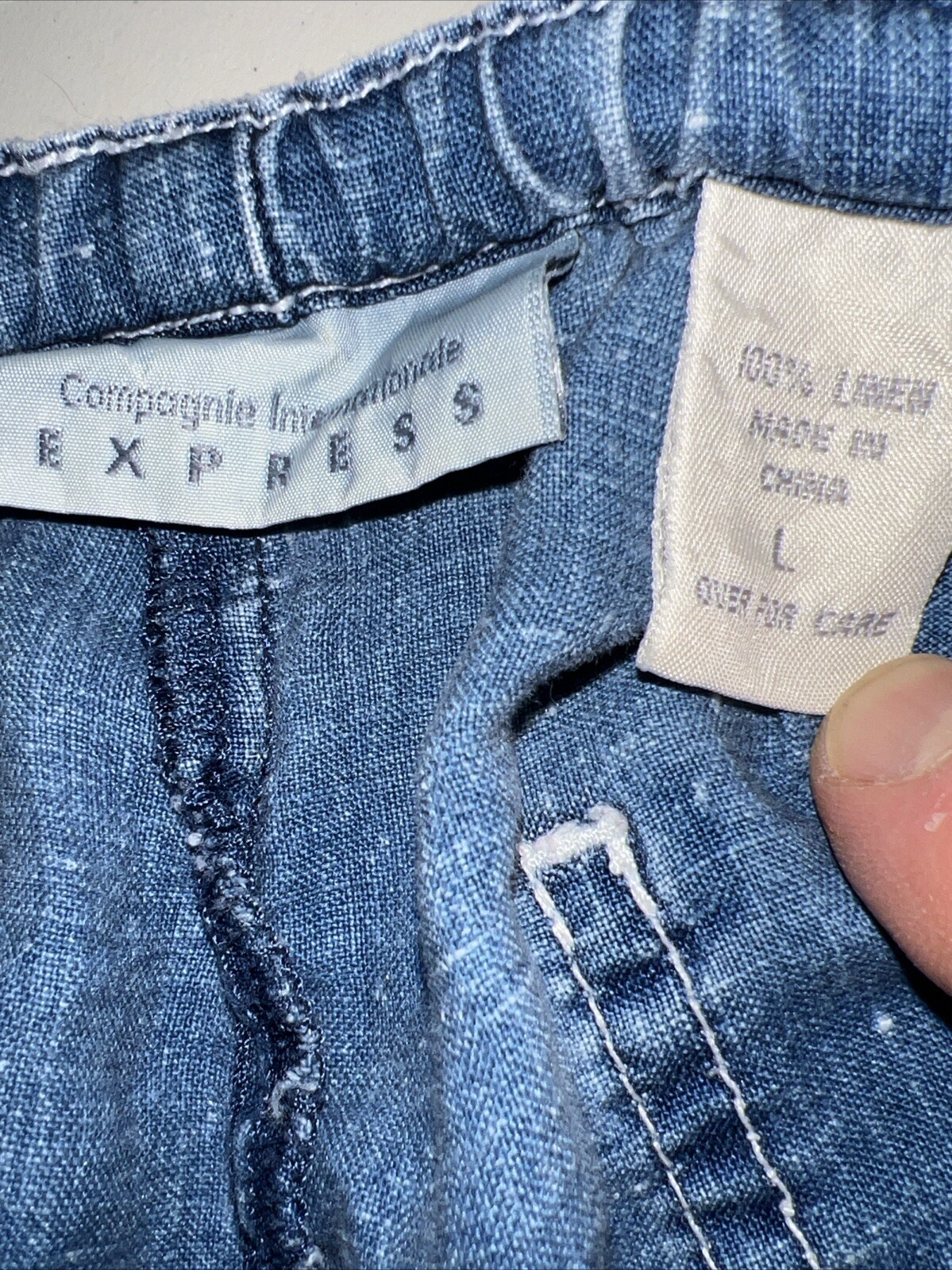 Vintage Compagnie Internationale Express Shorts Women’s Linen Blue Large