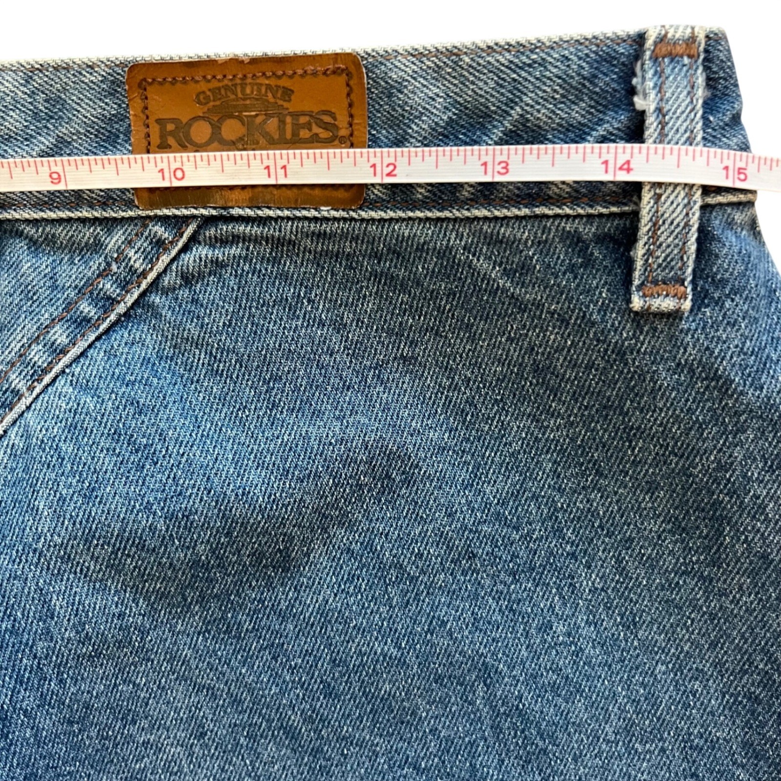 Vintage Rockies Western Lace Jeans Womens 34/15 37 High Rise Tapered Leg Blue