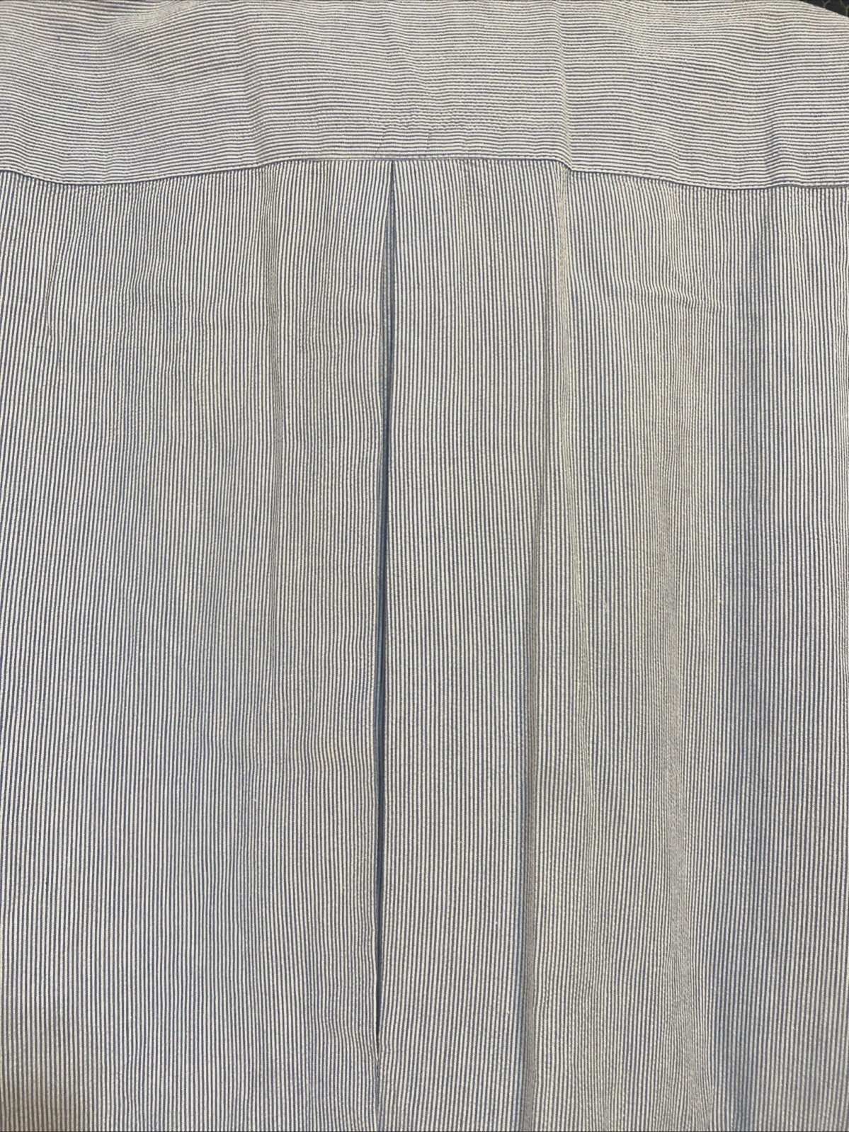 Vintage Andrew Harvey_Blue White Cotton Striped Shirt Dress, Size 14