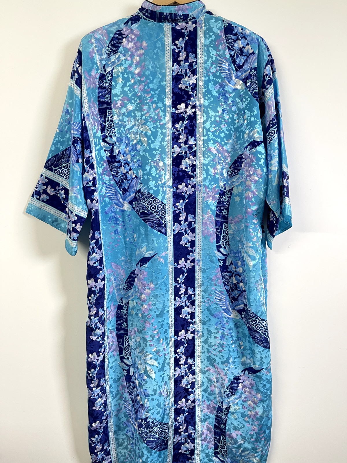 Vintage Ruth Norman Saks Fifth Avenue Caftan Maxi Dress Robe Purple Blue Size S