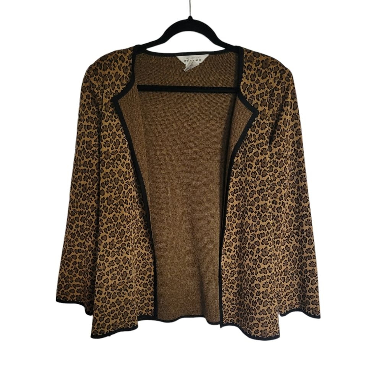 Vintage Misook Cheetah Open Cardigan Size Large