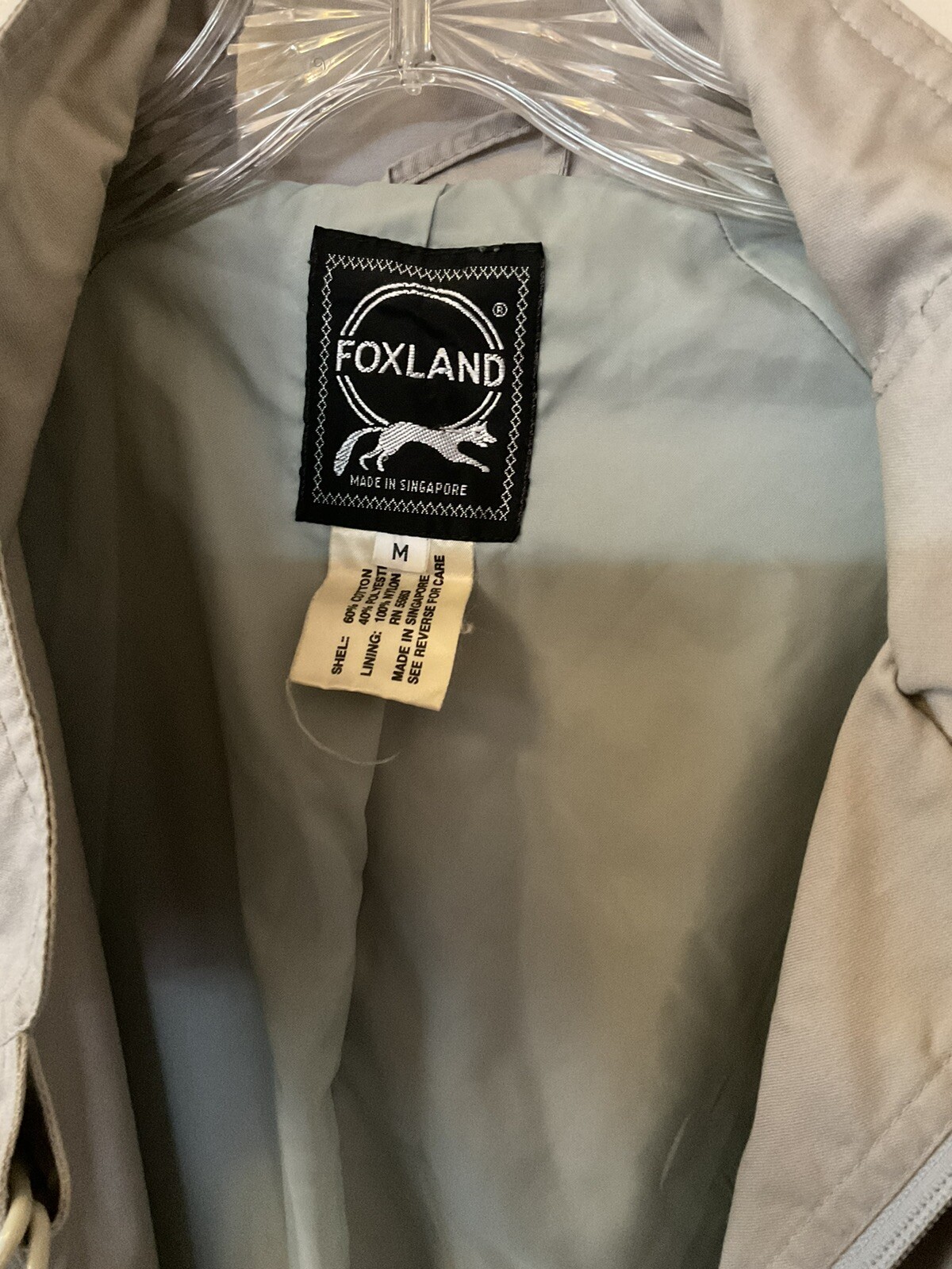 Vintage Y2K Rain Coat By Foxland Size M Circa 1980’s Gray Pleating Retro Vibes