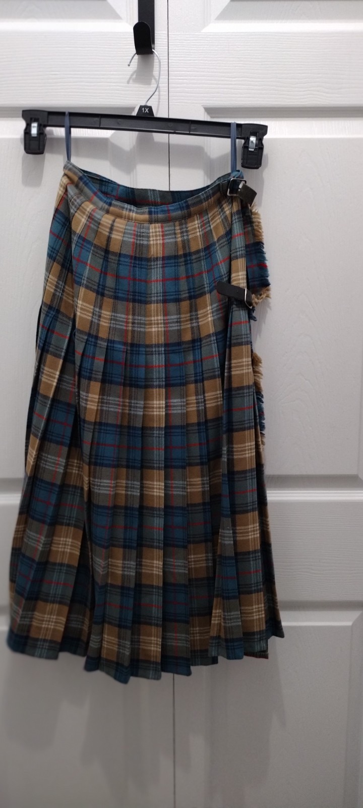 Vintage The Scotch House Wool Plaid Kilt Skirt Scotland 24 Waist Dark Academia
