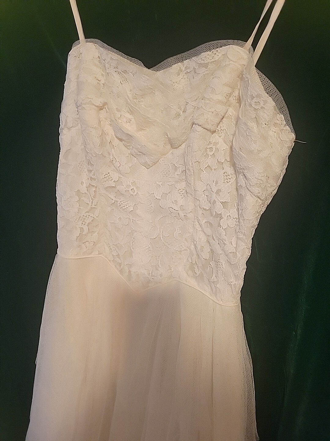 Real Vintage 50s Party Dress Corset Tulle Cream 32 XS