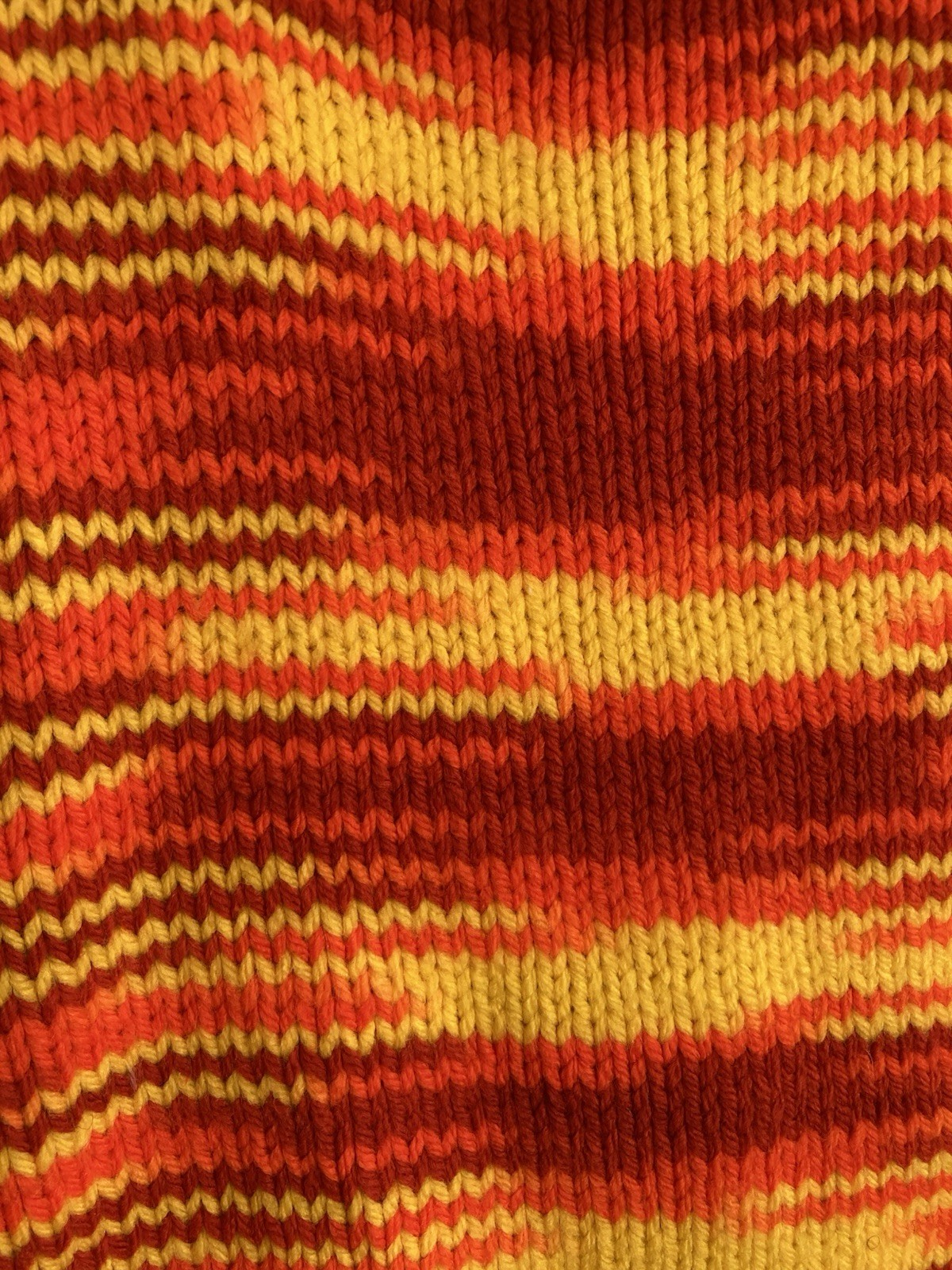 1970s Hand Knit Orange & Yellow Space Dye Sweater Vest