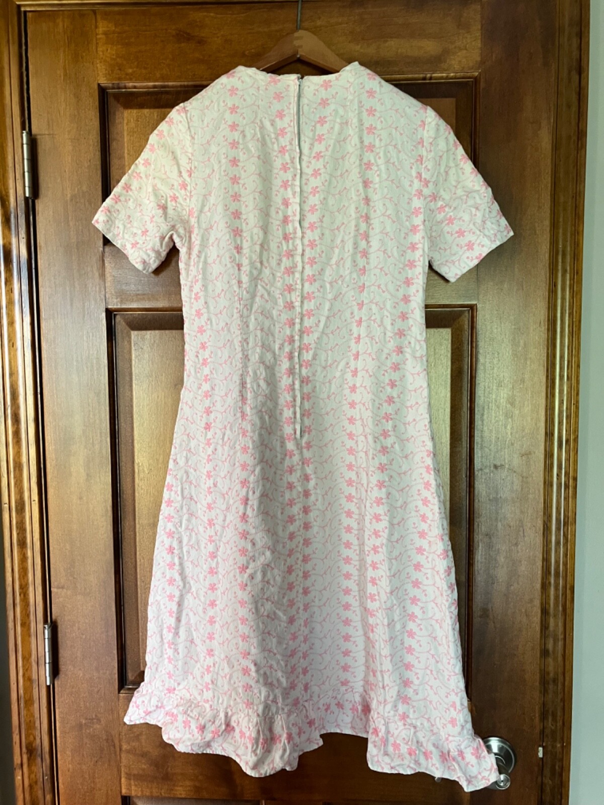 Vintage Sweet Hand Made Pink and White Dress