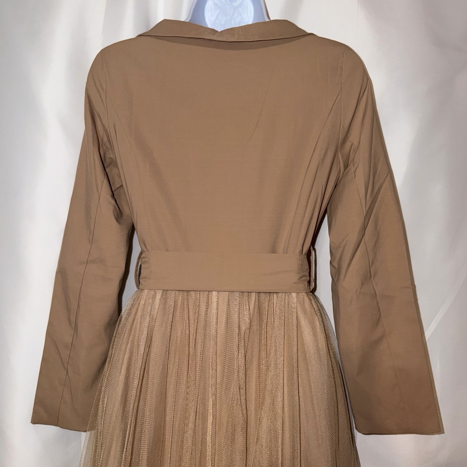 Vintage Queen Family Studio Trench Coat Midi Dress Tan – Child M – X-Small Adult