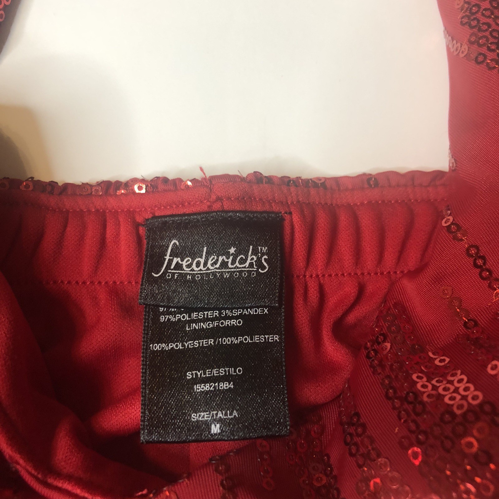 Fredericks of Hollywood Red Sequin Halter Mini Dress Size M Sweetheart Bust Prom
