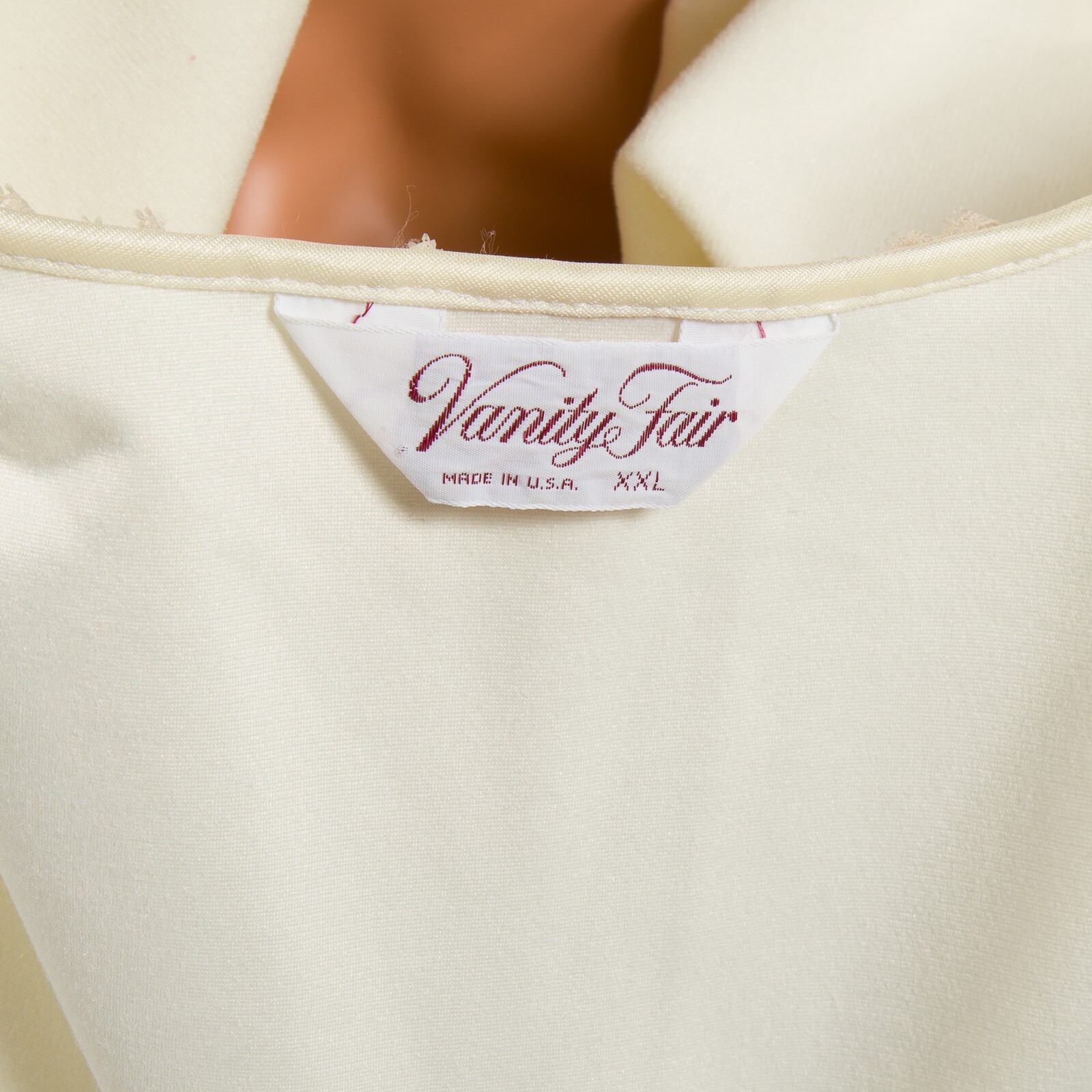 💖 VANITY FAIR Vintage Ivory Robe Lounge Coat Fleece Long Sleeve Half Zip 2XL