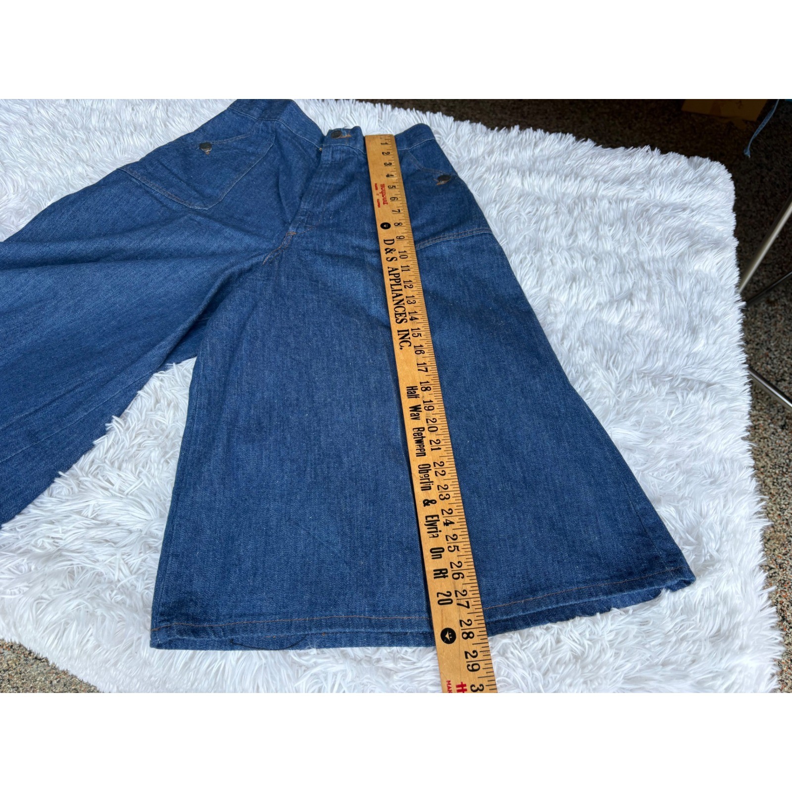 Vintage 70s Miss H.I.S. Denim Culottes Pied Piper 3 Piece Outfit Womens S