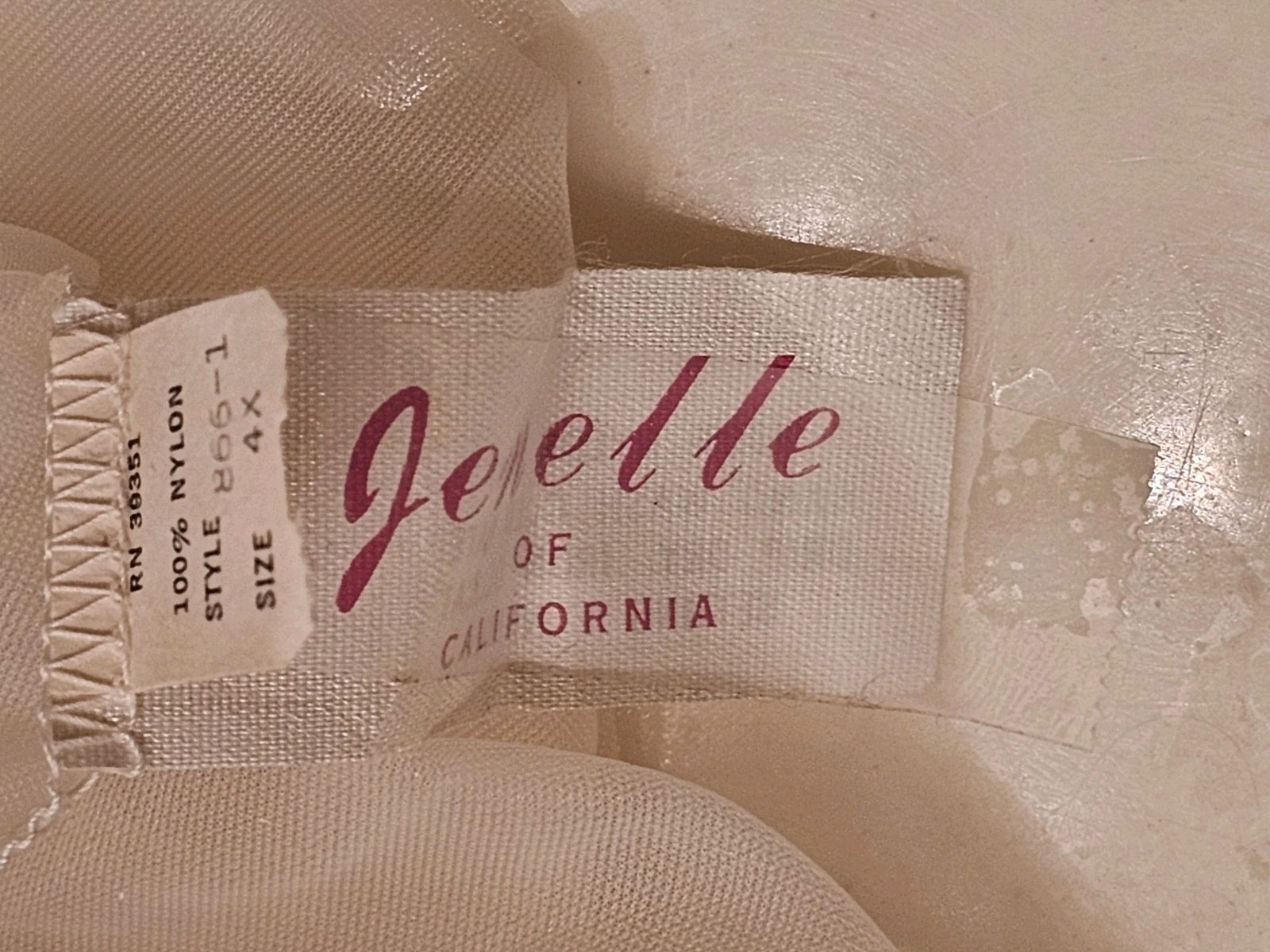 Vintage Jenelle Of California Peignoir Set Sz 4x Chiffon 3 Layer Mocha Lace Soft