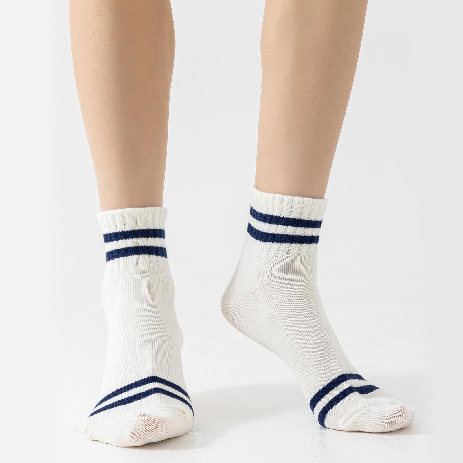 Fszsaa 5PAIRS Novelty Fun Striped Quarter One Size, 5pack-striped Ankle Socks