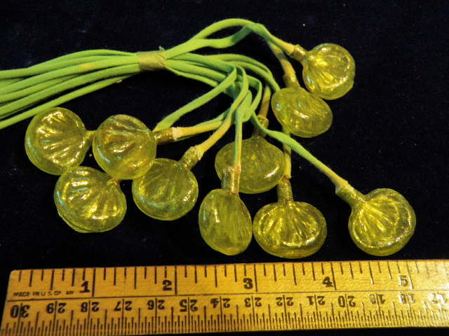 Vintage Millinery Flower Fruit Yellow Oval Glass 1″ Berry Lot 10pc for Hat NP3d