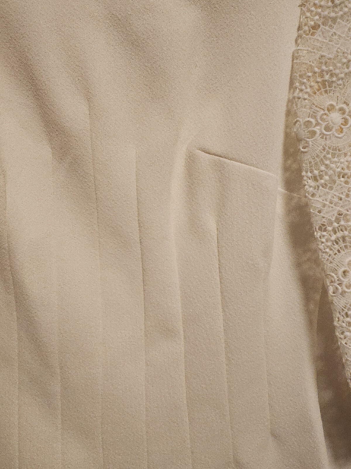 Vintage 1970’s Crown Collection by Carole King Dress ~ White with Lace Sleeves