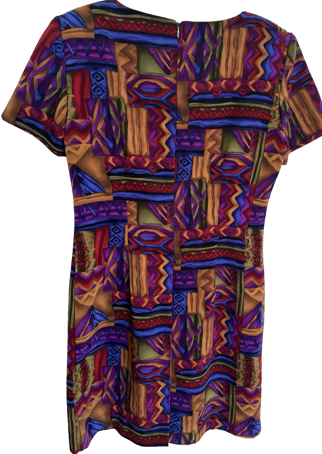 Vtg John Roberts Career Dress Abstract Shift Dress Women 10 Art to Wear Business